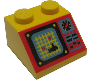 LEGO Giallo Pendenza 2 x 2 (45°) con Sonar, Squalo, e Controls (3039 / 81822)