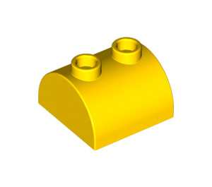 LEGO Gelb Steigung 2 x 2 Gebogen mit 2 Bolzen auf oben (30165)