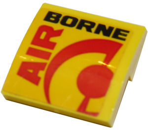 LEGO Jaune Pente 2 x 2 Incurvé avec Air Borne Autocollant (15068)