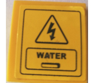 LEGO Giallo Pendenza 2 x 2 Curvo con Water Adesivo (15068)