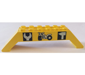 LEGO Yellow Slope 2 x 2 x 10 (45°) Double with Tools and Motorcycle (30180)