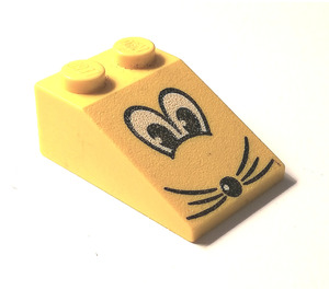 LEGO Gelb Steigung 2 x 3 (25°) mit Mouse Gesicht mit rauer Oberfläche (3298 / 82244)
