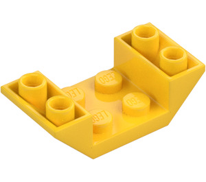 LEGO Geel Helling 2 x 4 (45°) Dubbele Omgekeerd met Open Midden (4871)