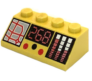 LEGO Yellow Slope 2 x 4 (45°) with Cash Register and 286 Pattern with Rough Surface (3037)