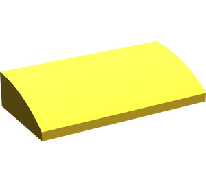 LEGO Yellow Slope 2 x 4 Curved without Bottom Tubes (61068)