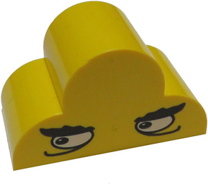 LEGO Gul Backe 2 x 4 x 2 Böjd med Avrundad Topp med Ögon (6216 / 83845)