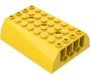 LEGO Geel Helling 6 x 8 x 2 Gebogen Dubbele (45411 / 56204)