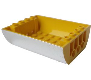 LEGO Jaune Pente 6 x 8 x 2 Incurvé Inversé Double avec Chrome Argent (45410 / 45699)