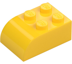 LEGO Gul Skråning Klods 2 x 3 med Buet Top (6215)