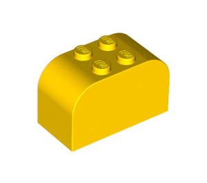 LEGO Giallo Pendenza Mattoncino 2 x 4 x 2 Curvo (4744)