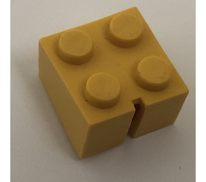 LEGO Yellow Slotted Brick 2 x 2 without Bottom Tubes, 1 slot