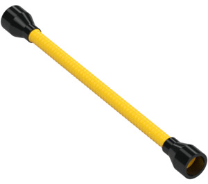 LEGO Yellow Spiral Tube with Flange with Rounded Black Ends (6211 / 64230)