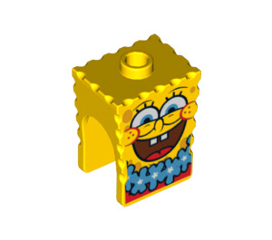 LEGO Žlutá SpongeBob SquarePants Hlava s Velký Smile a Modrá Květiny (11850 / 99923)