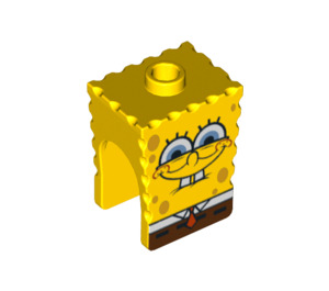 LEGO Gelb SpongeBob SquarePants Kopf mit Smile mit Squint (85407)