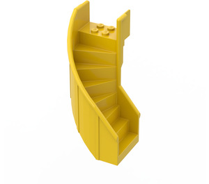 LEGO Gelb Treppe 6 x 6 x 7.333 Enclosed Gebogen (2046)