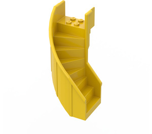 LEGO Yellow Staircase 6 x 6 x 7.333 Enclosed Curved (2046)