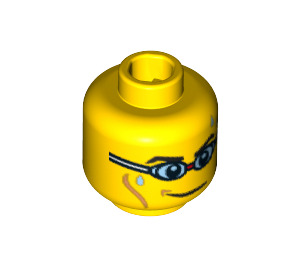LEGO Yellow Stealth Swimmer Head (Safety Stud) (3626 / 12561)