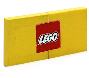 LEGO Żółty Stickered Assembly with Lego Logo ( 2x 3068 )