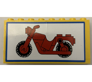 LEGO Żółty Stickered Assembly with Red Motorcycle Sticker - Set 6373