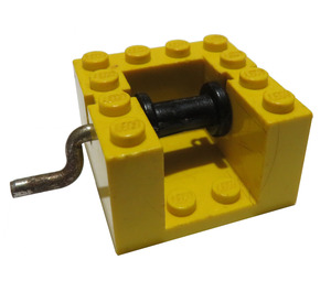 LEGO Jaune String Reel Winch 4 x 4 x 2 avec Noir Drum et Metal Manipuler