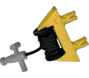 LEGO Yellow String Reel with String and Light Gray Hose Nozzle (41043)