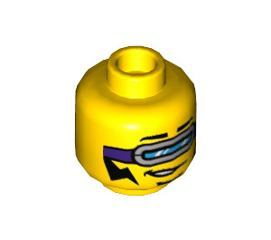 LEGO Yellow Stunt Rider Minifigure Head (Recessed Solid Stud) (3626 / 84558)