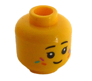 LEGO Geel Sugar Fairy Minifiguur Hoofd met Sprinkles aan Cheeks (Verzonken solide nop) (3626)