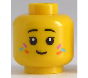 LEGO Gelb Sugar Fairy Minifigure Kopf mit Sprinkles auf Cheeks (Einbau-Vollbolzen) (3626)
