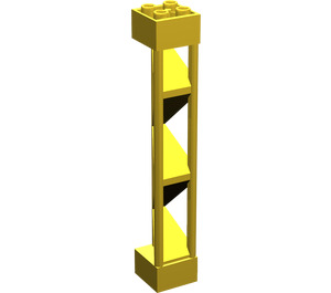 LEGO Yellow Support 2 x 2 x 10 Girder Triangular Vertical (Type 1 - Solid Top, 3 Posts) (30517)