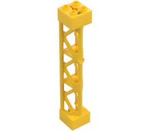 LEGO Keltainen Support 2 x 2 x 10 Palkki Kolmion muotoinen Pystysuora (Tyyppi 4 - 3 Tukipistettä, 3 Osainen) (4687 / 95347)