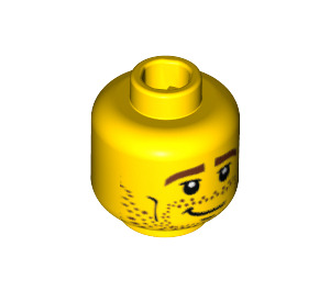 LEGO Yellow Surfer Head (Recessed Solid Stud) (11067 / 12520)