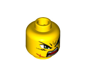 LEGO Yellow Takeshi Head (Safety Stud) (3626)