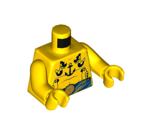 LEGO Geel Tattooga Minifiguur Torso (973 / 76382)