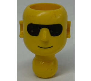 LEGO Gelb Technic Action Figure Kopf mit Schwarz Sun Glasses (2707)