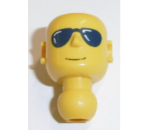 LEGO Yellow Technic Action Figure Head with Blue Sunglasses (2707)