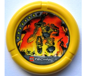 LEGO Yellow Technic Bionicle Weapon Throwing Disc with Blaster and Flames (32171)