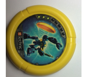 LEGO Yellow Technic Bionicle Weapon Throwing Disc with Scuba / Sub, 3 pips, Scuba throwing disk (32171)