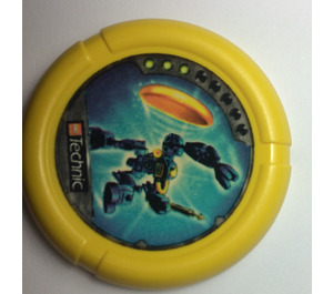 LEGO Žlutá Technic Bionicle Zbraň Throwing Disk s Potápěč / Sub, 3 pips, Potápěč throwing disk (32171)