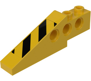 LEGO Giallo Technic Mattoncino Ala 1 x 6 x 1.67 con Nero e Giallo Danger Strisce Sinistra Adesivo (2744)