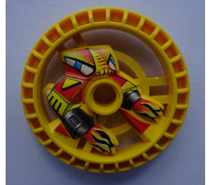 LEGO Yellow Technic Disk 5 x 5 with Flame (32358)