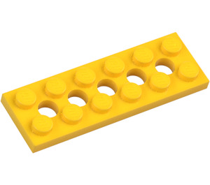 LEGO Jaune Technic assiette 2 x 6 avec des trous (32001)