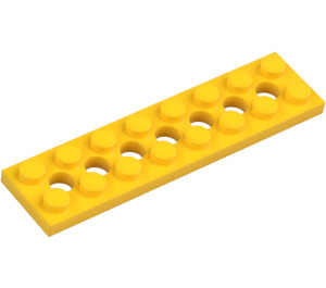 LEGO Gul Technic Plate 2 x 8 med Hull (3738)