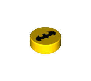 LEGO Jaune Tuile 1 x 1 Rond avec Batman logo (29777 / 29888)