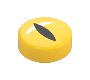 LEGO Yellow Tile 1 x 1 Round with Black Narrow Eye Pupil (35380 / 102975)