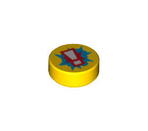 LEGO Amarillo Plana 1 x 1 Circular con Exclamation Mark (29722 / 98138)