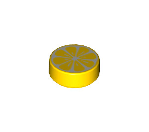 LEGO Gelb Fliese 1 x 1 Runden mit Sliced Lemon Dekoration (36711 / 98138)