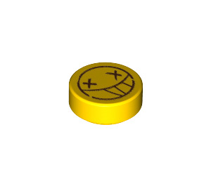 LEGO Jaune Tuile 1 x 1 Rond avec Smile Face et X Yeux Paterne (35380 / 65709)