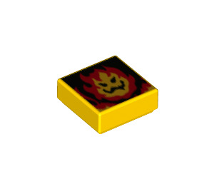 LEGO Yellow Tile 1 x 1 with Flame Head with Groove (3070 / 79883)