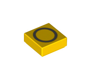 LEGO Yellow Tile 1 x 1 with Letter O with Groove (11561 / 13423)