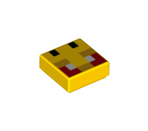 LEGO Gul Bricka 1 x 1 med Minecraft Angry Bee Ansikte med skåra (3070 / 76970)